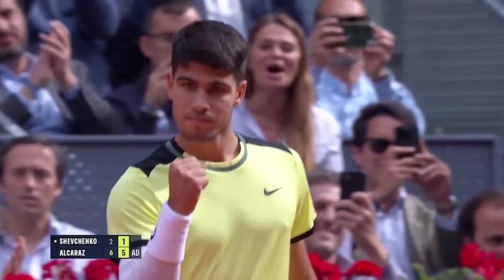 Alcaraz Outlasts Shevchenko In Straight Sets - Highlights - 26 Apr 2024 from Mutua Madrid Open 2024 