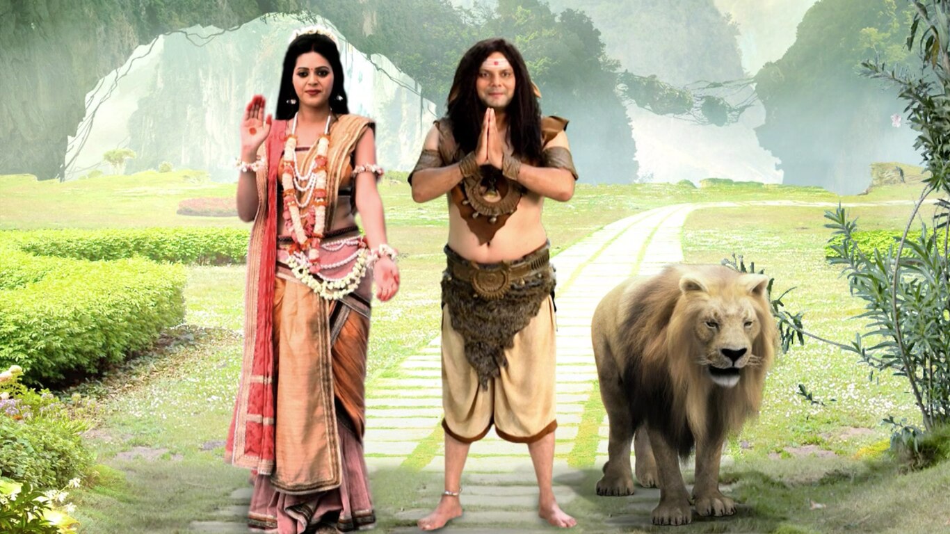 Goddess Gauri Meets Hanuman