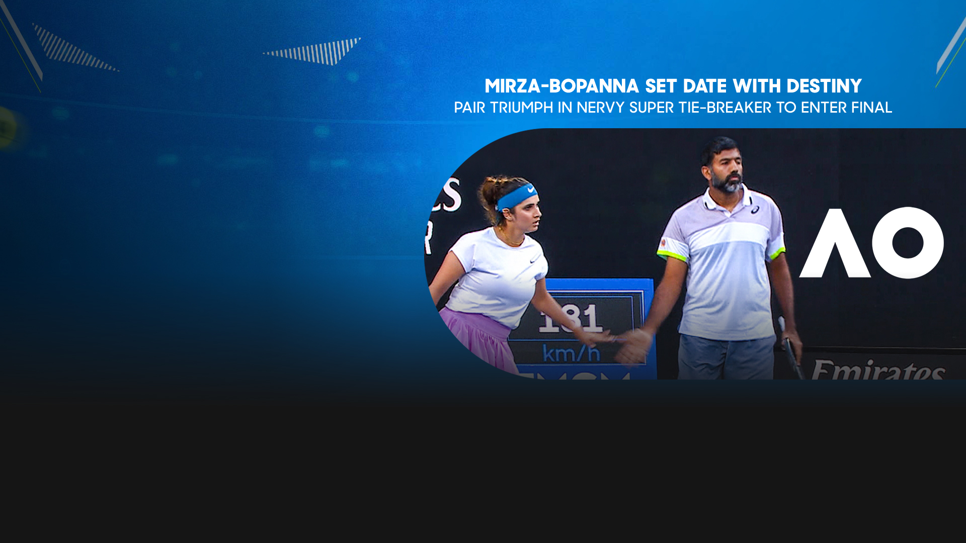 HLS Bopanna/Mirza vs Skupski/Krawczwyk Mixed Doubles SF 25 Jan