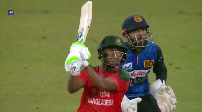 Six! Tanzid Launches It Over Long-Off For A Maximum from Bangladesh Tour of Sri Lanka 2025 