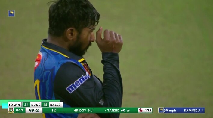 Dropped! Tanzid Survives As Theekshana Fumbles A Simple Chance from Bangladesh Tour of Sri Lanka 2025 