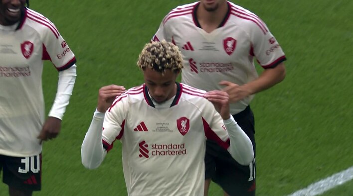 Goal! Ekitike Ghosts In To Nudge Liverpool Ahead At Wembley from FA Community Shield 