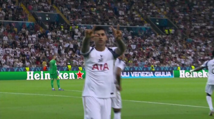 Goal! Romero Sparks Mayhem With A Stunning Header, Tottenham Lead 2-0 from UEFA Super Cup 2025 