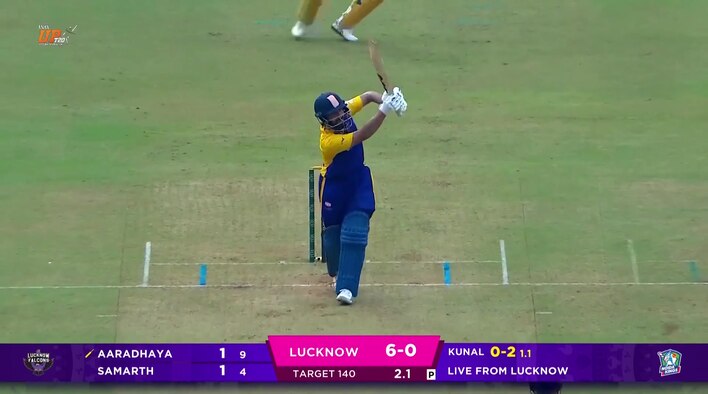Big Over! Aaradhya-Samarth Goes After Kunal, Gets 13 Runs Off The Over from UP T20 League 2025 