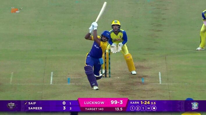 Six! Saif Dinks Over Long-Off For A Maximum from UP T20 League 2025 