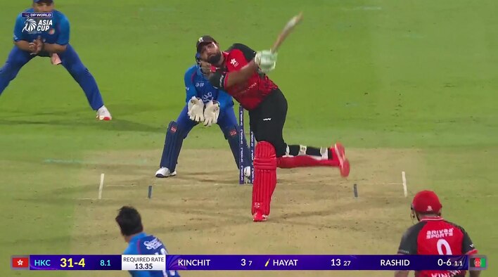 Six! Hayat Dances Down The Pitch And Sends It For A Maximum from Asia Cup 2025 