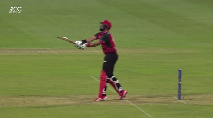 Six! Hayat Whacks It Straight Down The Ground from Asia Cup 2025 