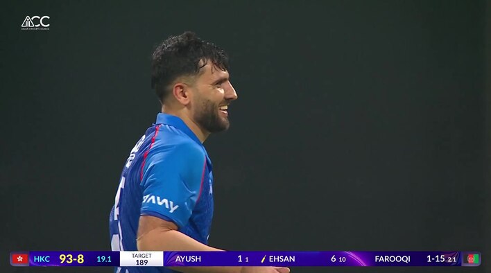 Wicket! Farooqi Dismisses Ehsan With An Excellent Caught-And-Bowled from Asia Cup 2025 