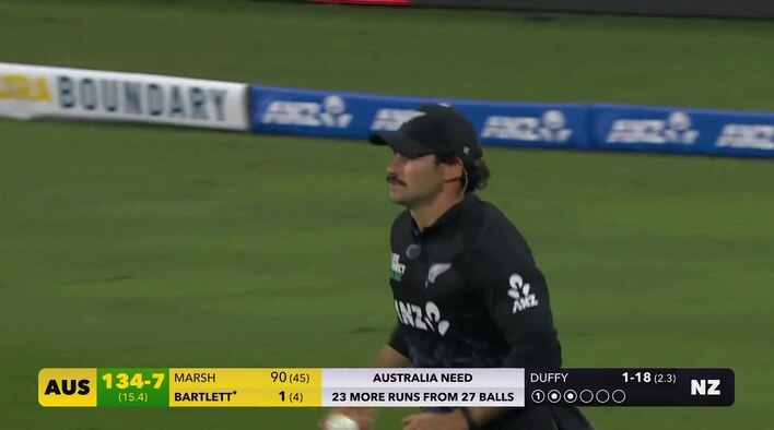 Wicket! Bartlett Edges One Straight To Robinson In The Deep from Australia Tour of New Zealand 2025 