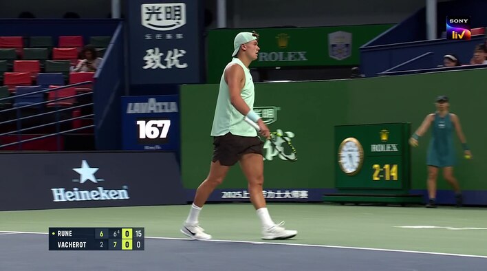 Winner! Rune Leaves Vacherot Stranded With An Brilliant Forehand from ATP Masters 1000 - 2025 Shanghai Open 