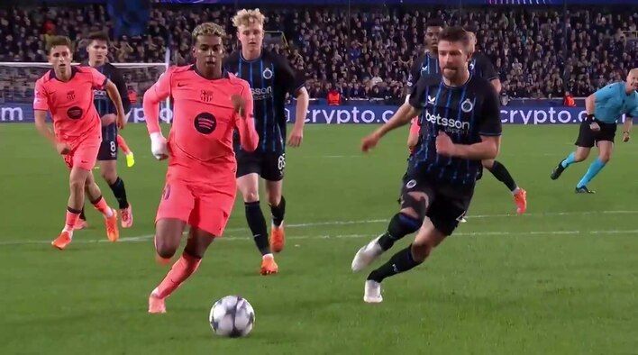 Goal! Yamal Dances Past Club Brugge's Defence To Score Barca's Equaliser from UEFA Champions League 2025/26 
