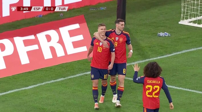 Goal! Olmo Puts Spain Ahead With A Composed Finish from European Qualifiers for the 2026 FIFA World Cup 