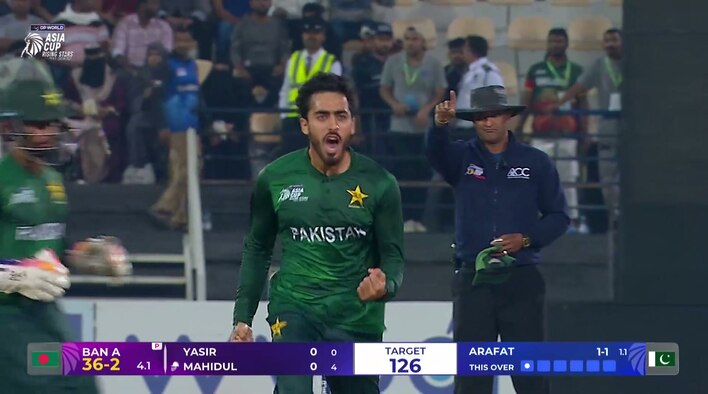 Wicket! Mahidul Departs For A Duck, Pakistan Keep Rolling With A Third from DP World Asia Cup Rising Stars Men's 2025 