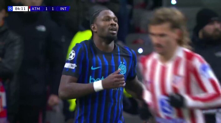 Chance! Thuram Zips His Header Narrowly Over The Crossbar from UEFA Champions League 2025/26 