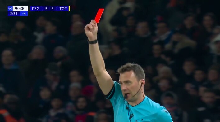 Red Card! Hernandez’s Dumb Elbow Sees Him Shown Straight Red from UEFA Champions League 2025/26 