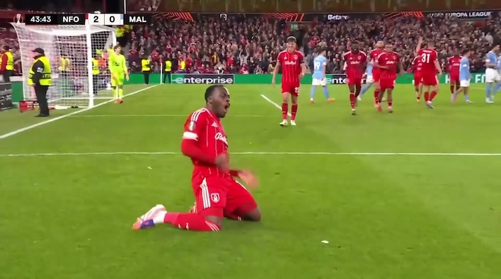 Goal! Kalimuendo Pounces On The Rebound To Net Nottingham's Second from UEFA Europa League 2025/26 