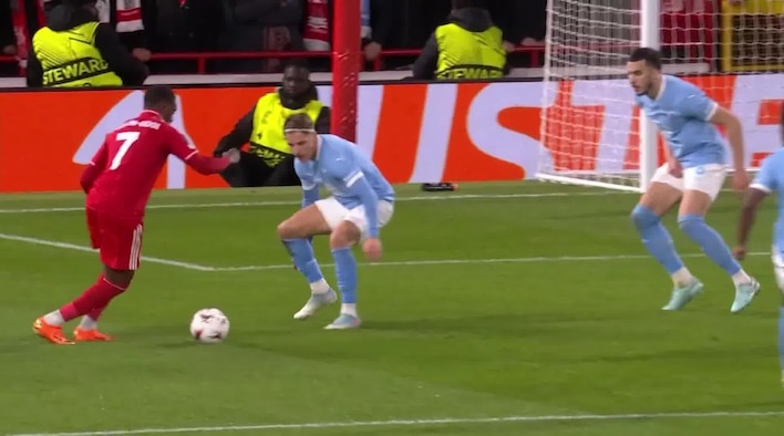 Chance! Hudson-Odoi's Promising Strike Cannons Off The Crossbar from UEFA Europa League 2025/26 