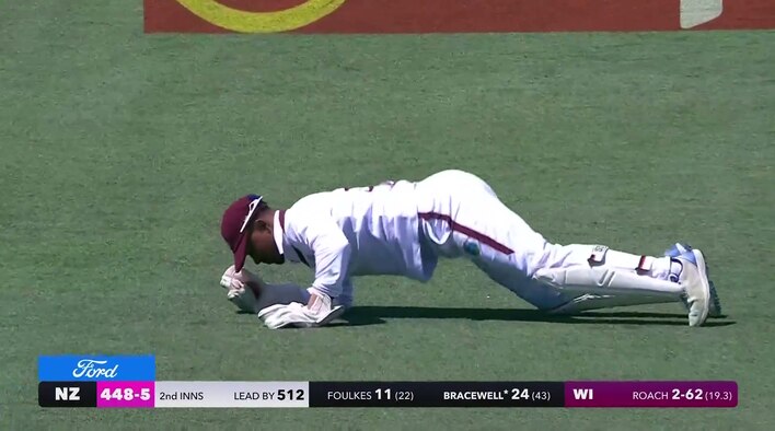 Wicket! Bracewell Nicks It Behind To Imlach, Roach Bags His Third from West Indies Tour of New Zealand 2025 