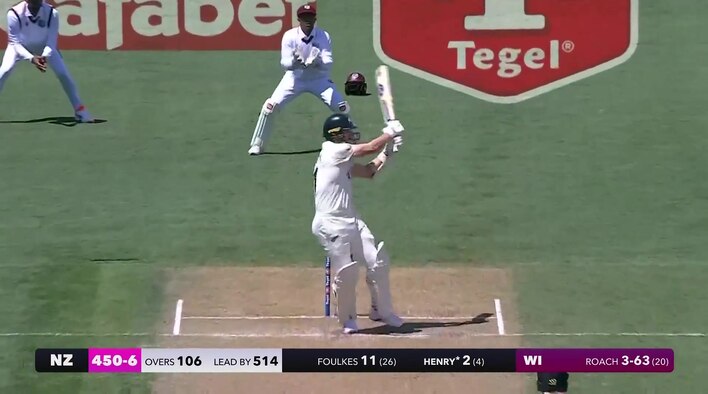 Six! Henry Sends It Over The Ropes For A Biggie from West Indies Tour of New Zealand 2025 
