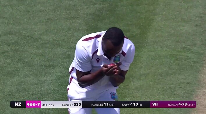 Wicket! Roach's Completes His Terrific Fifer, Sends Back Duffy from West Indies Tour of New Zealand 2025 