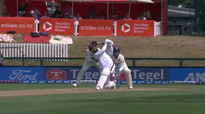 Six! Hope Dispatches It Over Deep Mid-Wicket For A Biggie from West Indies Tour of New Zealand 2025 