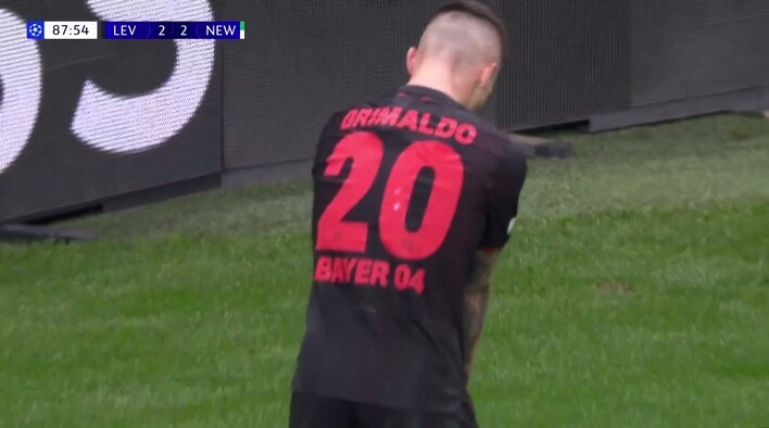 Goal! Grimaldo Finds The Net To Make It 2-2 For Leverkusen from UEFA Champions League 2025/26 