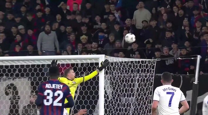 Chance! Ajeti’s Glancing Header Flashes Just Wide Of The Target from UEFA Europa League 2025/26 
