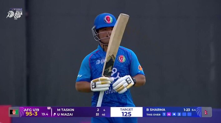 Fifty! Niazai Steps Up For The Afghanistan With A Commanding Half-Century from DP World Men's U19 Asia Cup 2025 
