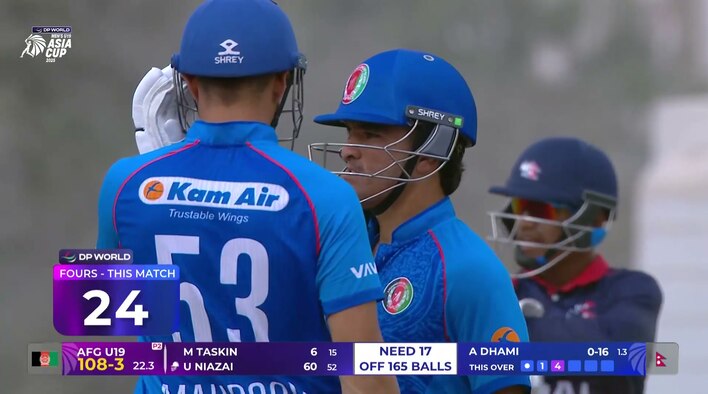 Four! Niazai Cuts It Well Through The Gap from DP World Men's U19 Asia Cup 2025 