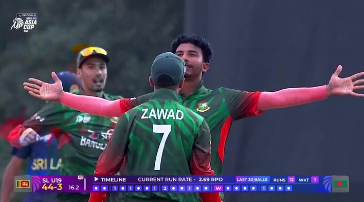 Wicket! Gamage Nicks It Behind To Farid, Emon Strikes from DP World Men's U19 Asia Cup 2025 