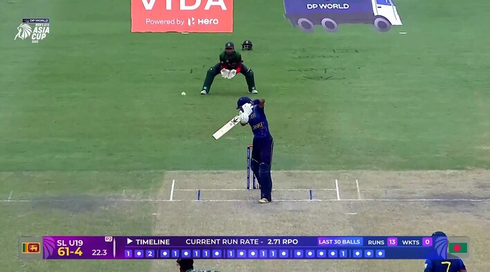 Four! Dinsara Rides His Luck With An Outside Edge Behind from DP World Men's U19 Asia Cup 2025 