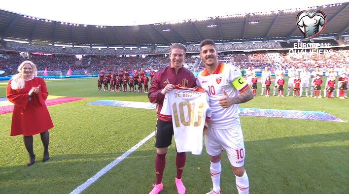 Kevin De Bruyne's 100th Cap from UEFA International Friendlies 