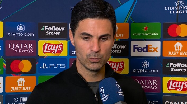 Arteta: I Have To Be Positive But I'm Also Very Upset from UEFA Champions League 2024-25 