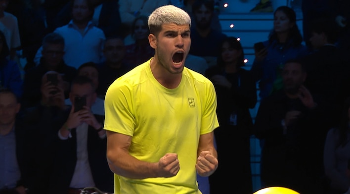 Alcaraz vs Musetti - Group Stage - Highlights - 14 Nov 2025 from Nitto ATP Finals 2025 