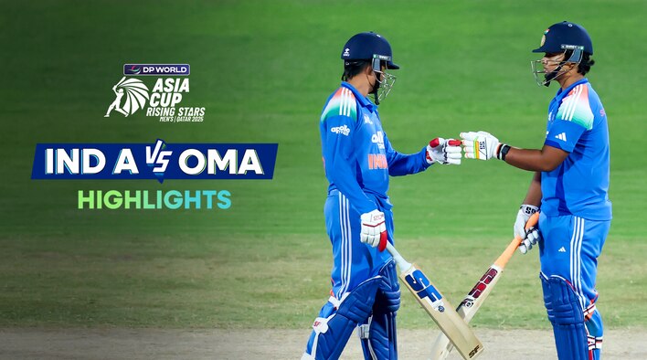 India A vs Oman - Highlights - 18 Nov 2025 from DP World Asia Cup Rising Stars Men's 2025 