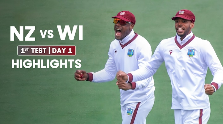 Day 1 - 1st Test - Highlights - 2 Dec 2025 from West Indies Tour of New Zealand 2025 