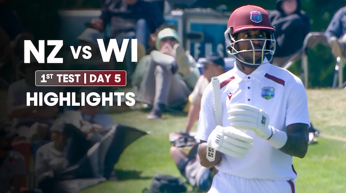 Day 5 - 1st Test - Highlights - 6 Dec 2025 from West Indies Tour of New Zealand 2025 
