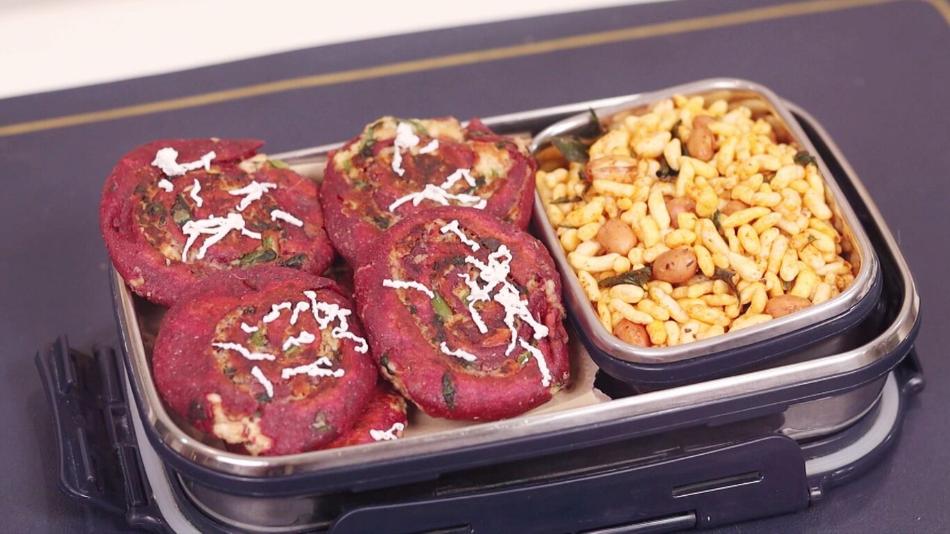 Beet Paneer Pinwheel