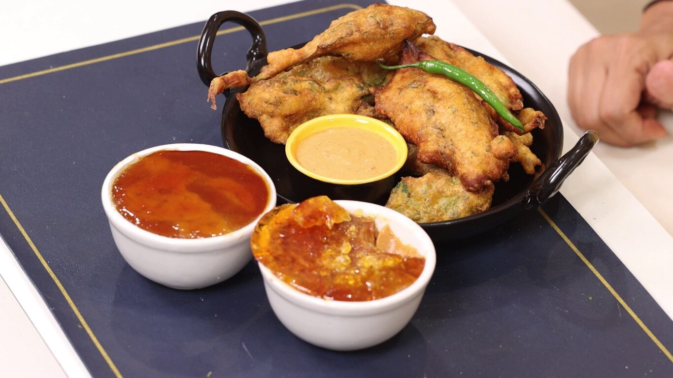 Palak Bhaji With Creme Brulee