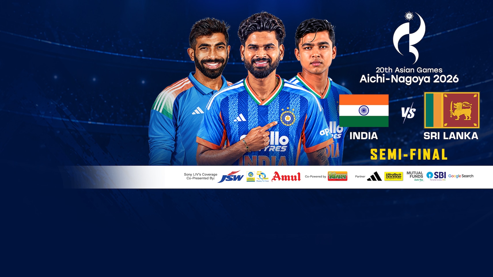 Upcoming - India vs Sri Lanka - 20th Asian Games Aichi-Nagoya 2026