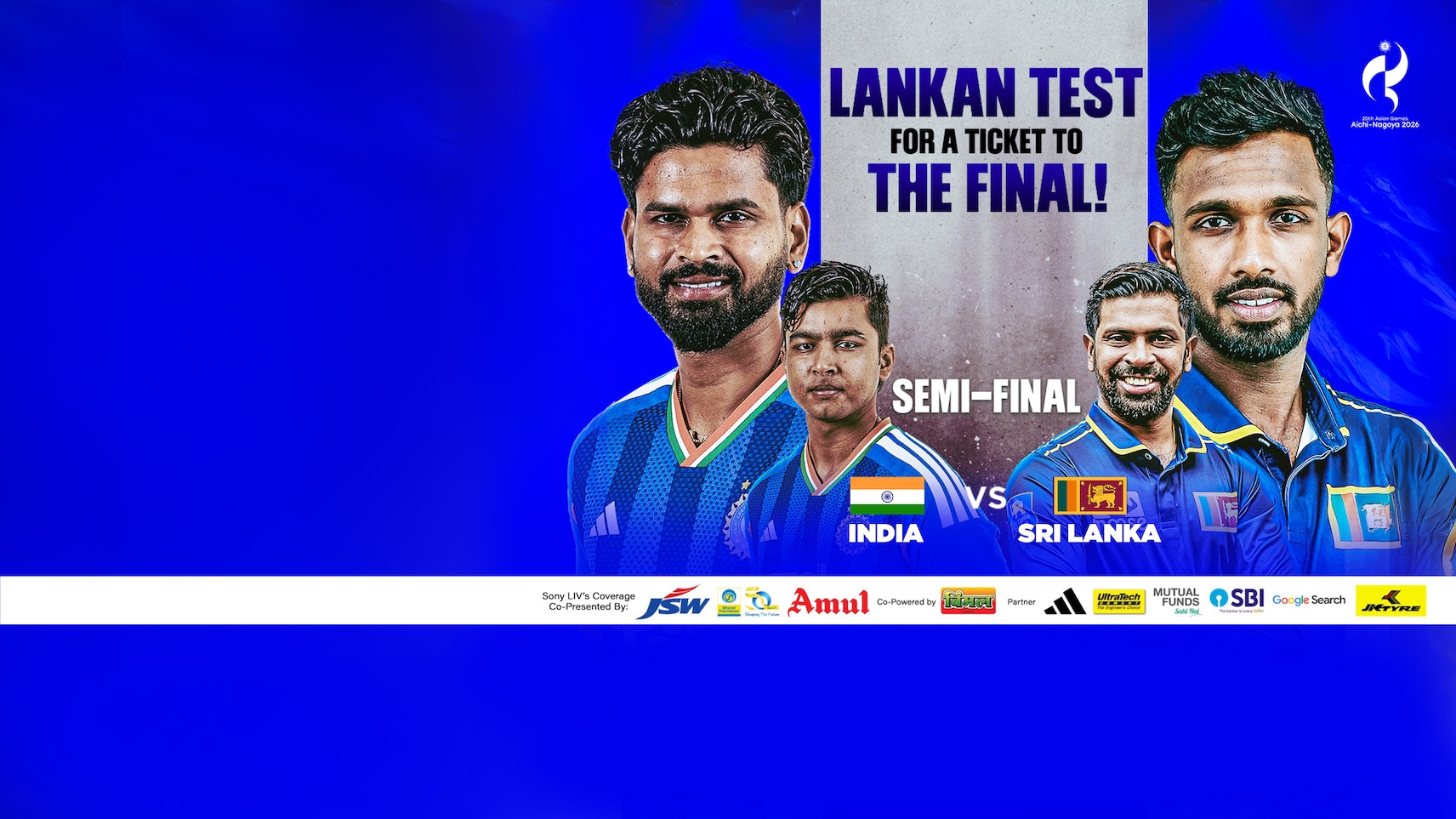 Upcoming - India vs Sri Lanka - 20th Asian Games Aichi-Nagoya 2026